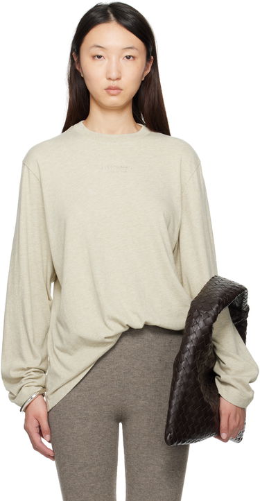 Tričko Fear of God Fear of God ESSENTIALS Classic Fit Long Sleeve T-Shirt Béžová | 125SP255882FW, 0
