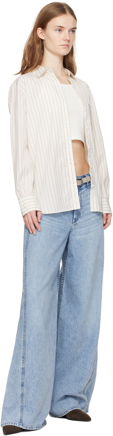 Džínsy rag & bone Rag & Bone Featherweight Wide-Leg Sofie Jeans Modrá | WDD24H3003FWAN, 3