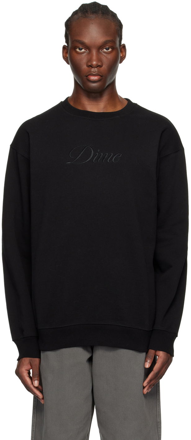 Tričko Dime Black Cursive Sweatshirt Čierna | DIMESP24D213BLK