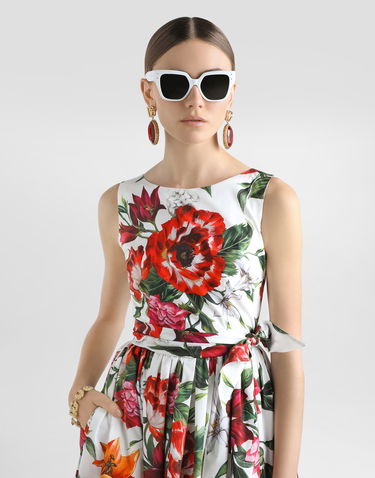 Šaty Dolce & Gabbana Dolce & Gabbana Sleeveless Floral-Print Poplin Midi Dress Rôznofarebný | F6TZTTHS5TQHA5PB, 3