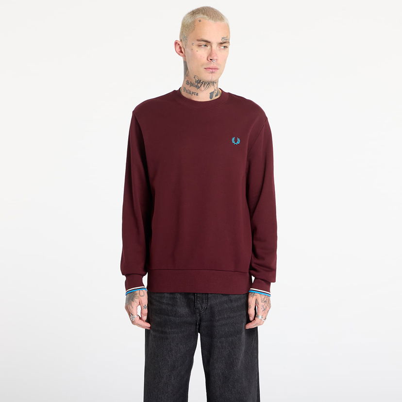 Mikina Fred Perry FRED PERRY Crew Neck Sweatshirt Vínová | M7535 Z63
