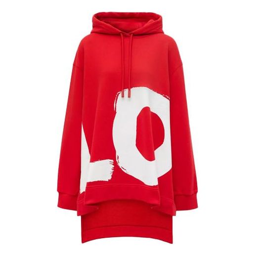 Mikina Burberry Burberry Love Print Loose Fit Hoodie Červená | 80381291