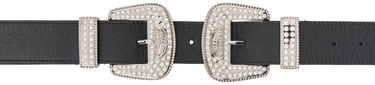 Opasok Moschino Moschino Jeans Crystal Double-Buckle Belt Čierna | 3003 8794, 0