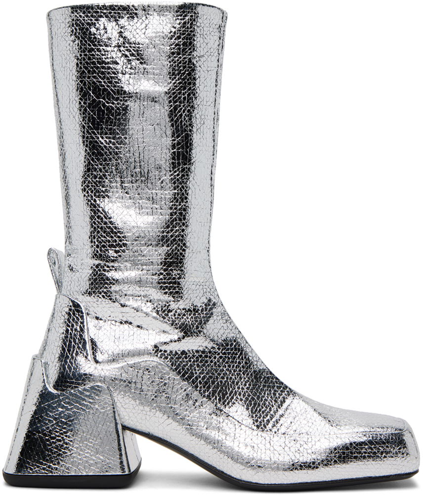 Oblečenie Jil Sander Silver Lamé Crackle Boots Šedá | J16WU0023_P6241, 0
