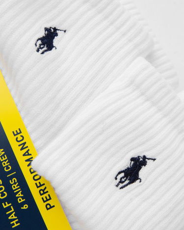 Ponožky Polo by Ralph Lauren 6-Pack Half Cushioned Performance Crew Socks Biela | 449943676001, 1