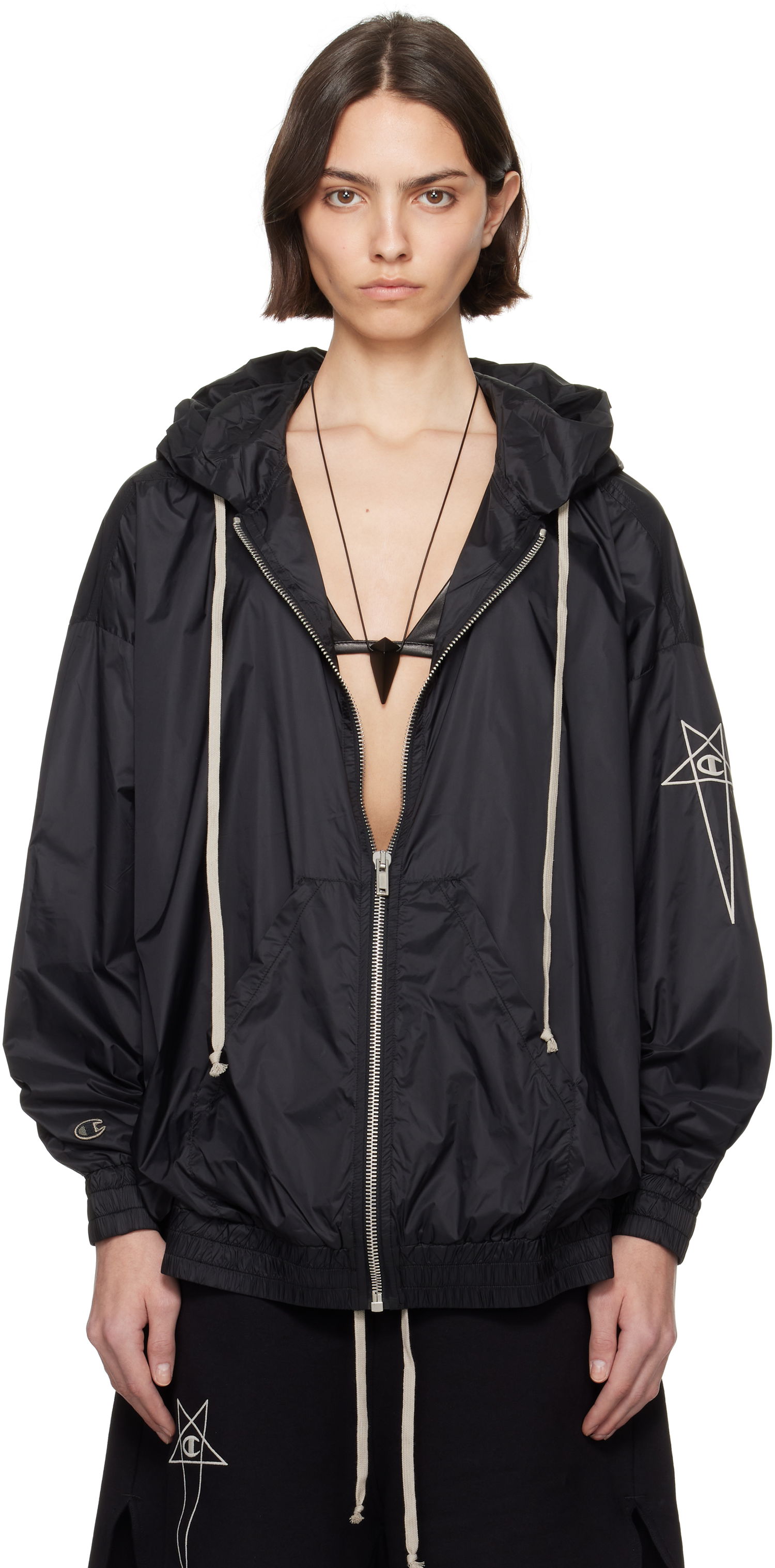 Vetrovka Rick Owens Rick Owens Champion Edition Jumbo Jason's Hoodie Čierna | CW01E1661 CHNY, 0