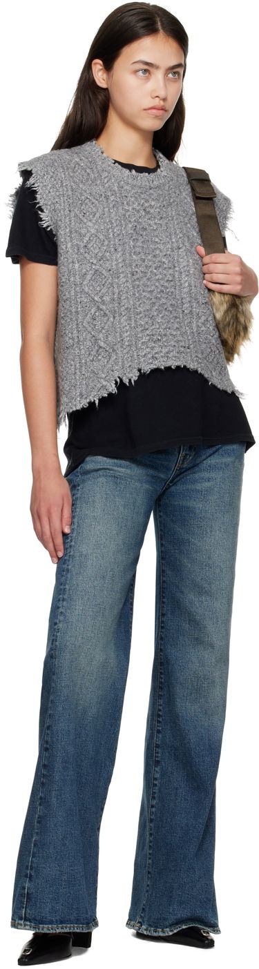 Sveter R13 R13 Boyfriend Cable Knit Vest Šedá | R13WY228-Y208A, 3