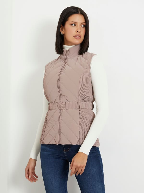 Vesta GUESS Belted Puffer Béžová | W4RN21WFWR0, 0