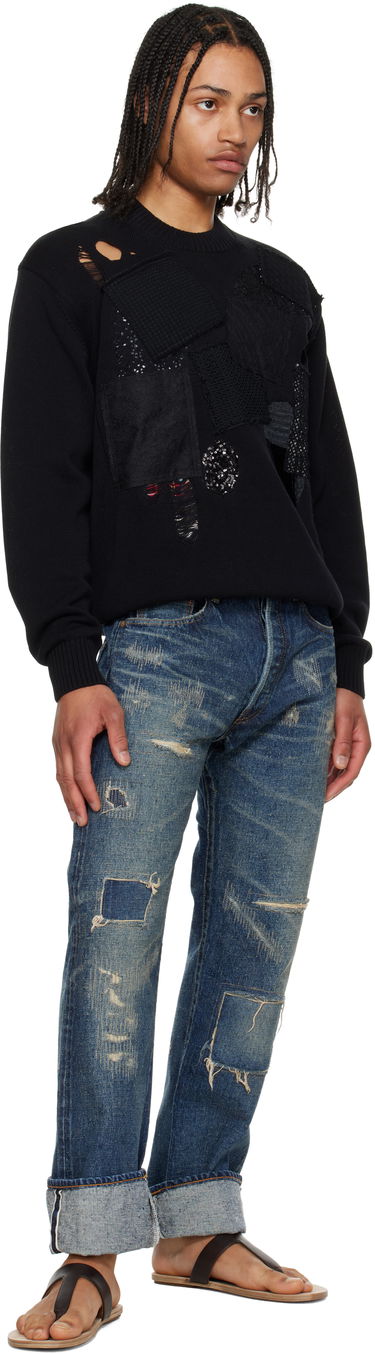 Sveter Junya Watanabe Junya Watanabe Patchwork Knit Sweater Čierna | WO-N006-051, 3