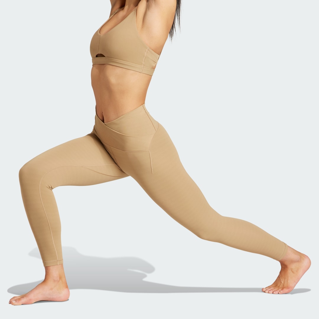 Legíny adidas Performance Yoga Studio Luxe Crossover Waistband 7/8 Leggings Béžová | IA1911, 0