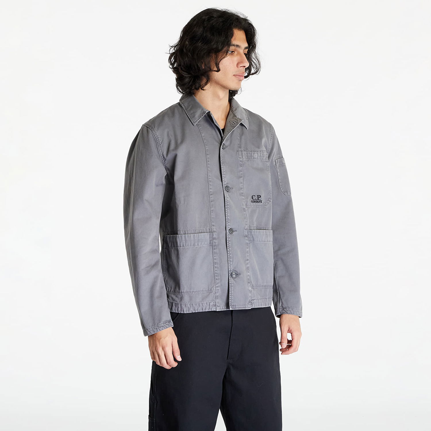 Košeľa C.P. Company Military Twill Emerized Workwear Shirt Šedá | 15CMSH295A006409G-960, 0