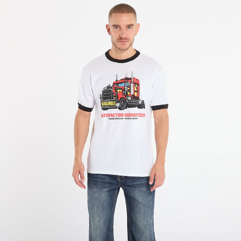 Tričko Pleasures PLEASURES Big Load Ringer T-Shirt Biela | P25F068-WHITE