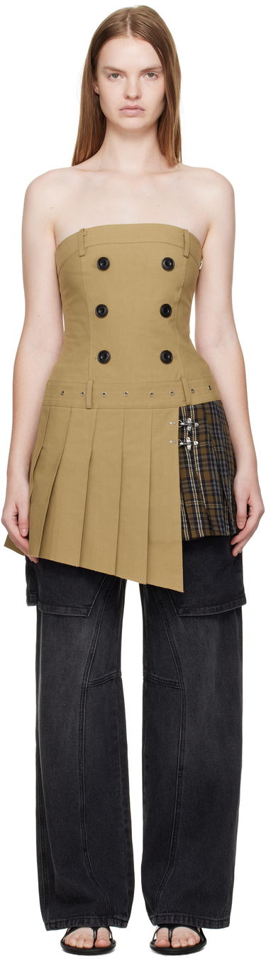 Šaty Andersson Bell Andersson Bell Double-Breasted Pleated Minidress Béžová | atb1366w, 0