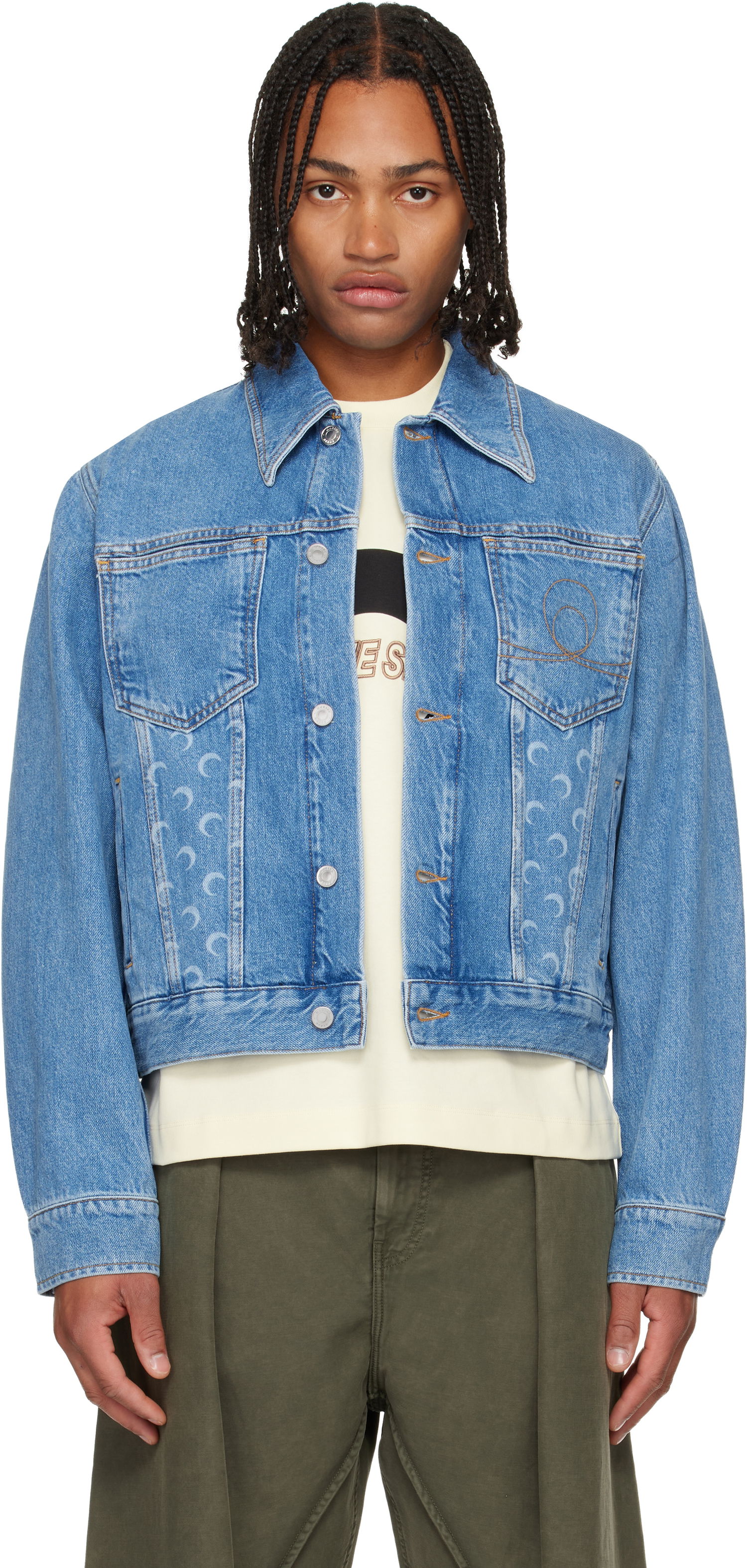 Bunda Marine Serre Moon Laser Denim Jacket Modrá | MJA063BCDEN0002, 0