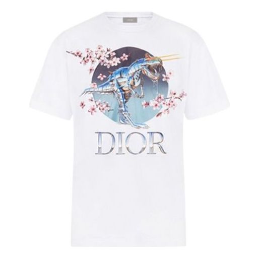 Tričko Dior Sorayama Crossover Sakura Dragon Print T-Shirt Biela | 933J602B0533-085, 0