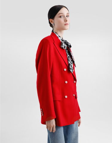 Bunda Dolce & Gabbana Oversize Double-breasted Cashmere Jacket Červená | F29GRTFU2AXR2254, 3