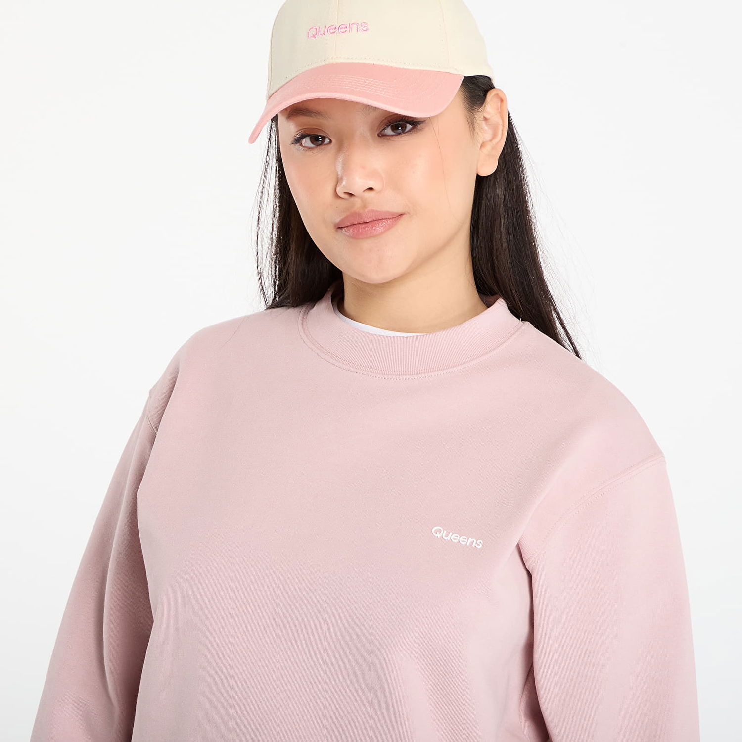 Mikina Queens Queens Essential Crewneck Sweatshirt Ružová | QNS_107, 1