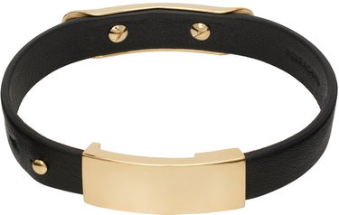 Náramok FERRAGAMO Engraved Leather Bracelet Čierna | 776339, 1