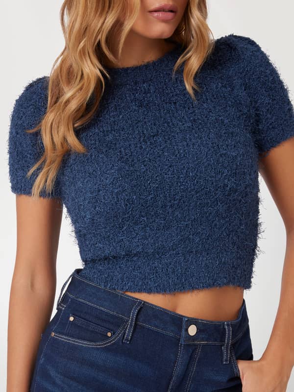 Cropped Bouclé Sweater