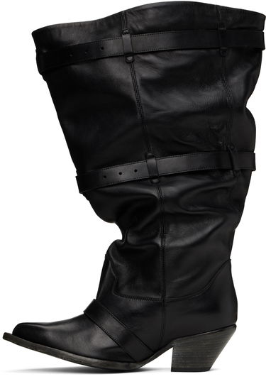Starostlivosť o obuv R13 R13 Buckled Slouch Cowboy Boots Čierna | R13WS114-S153A, 2