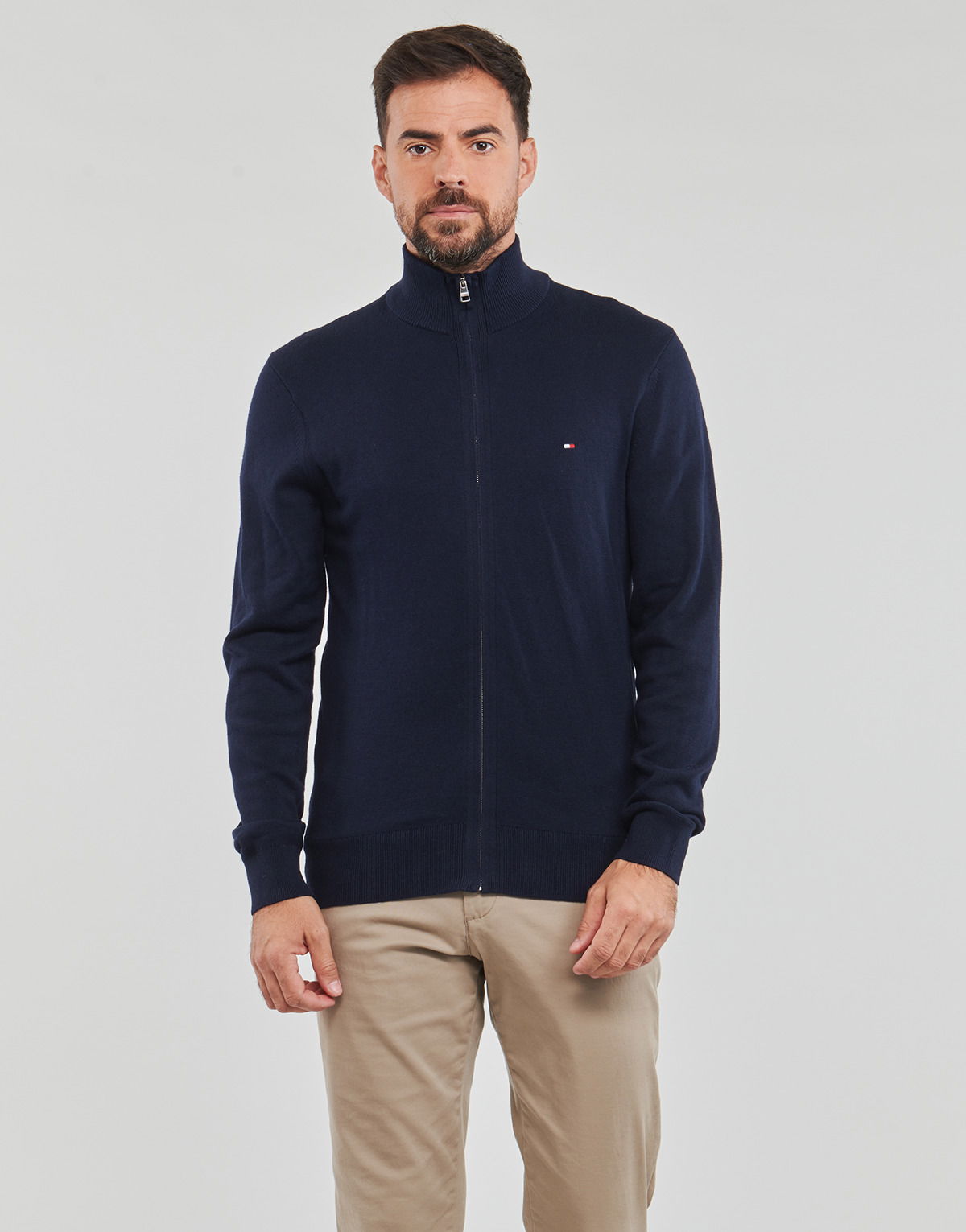 Sveter Tommy Hilfiger PIMA ORG CTN CASHMERE ZIP THRU Navy | MW0MW28050-DW5, 1