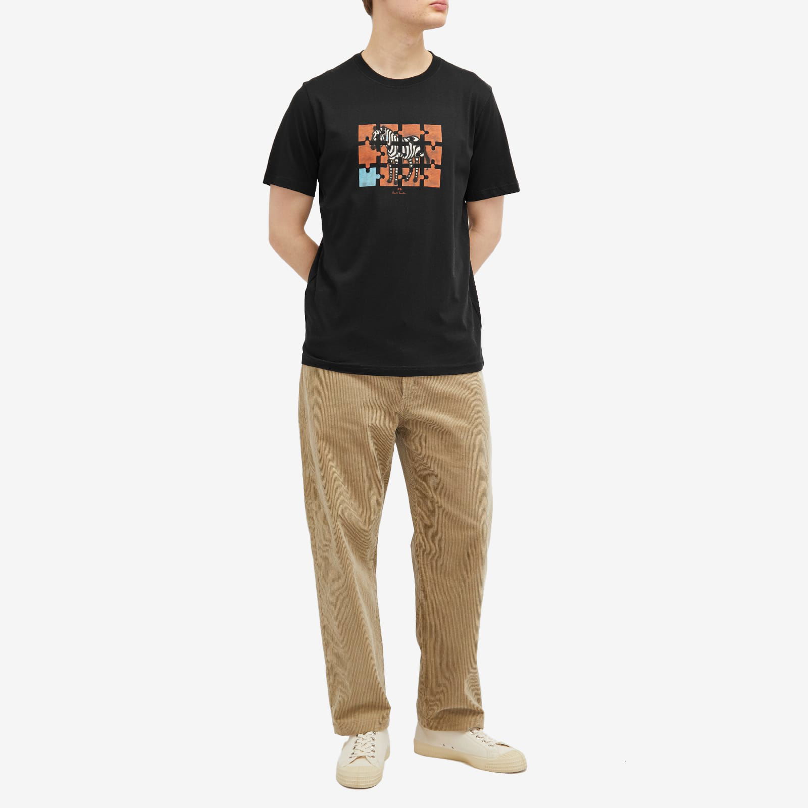 Paul Smith Men's Jigsaw Zebra Graphic Tee, Size Large