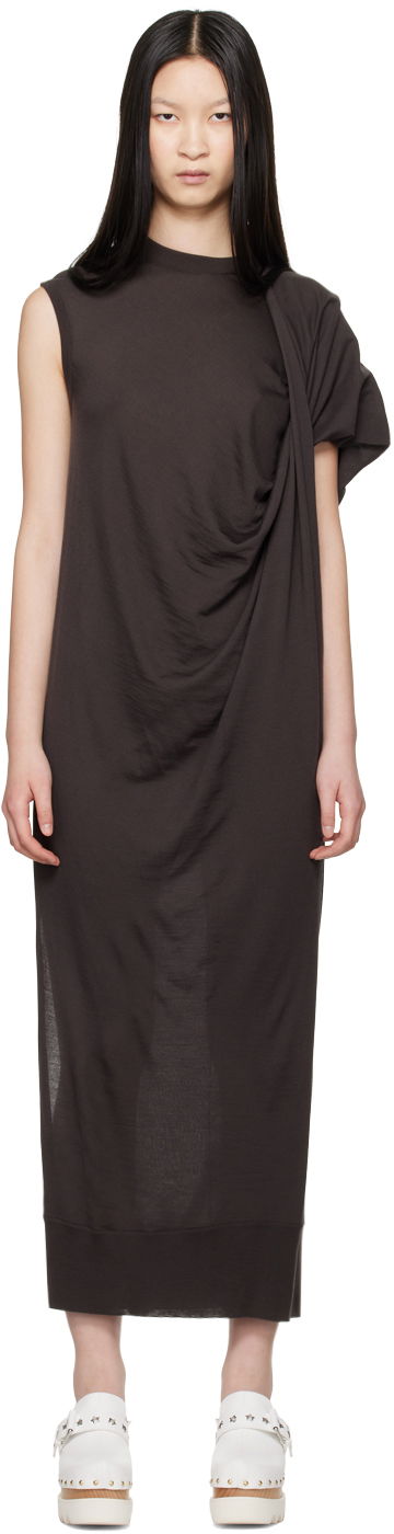 Šaty Stella McCartney Stella McCartney Asymmetric Draped Maxi Dress Hnedá | 6K08153S2500, 0