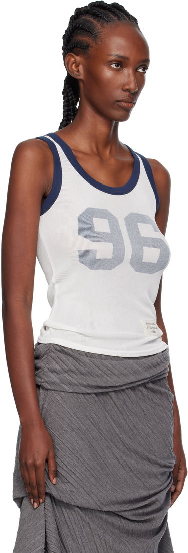 Tielko Acne Studios Acne Studios Ribbed '96 Tank Top Biela | AL0479-, 1