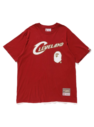 Tričko BAPE Mitchell & Ness x Cavs Tee Vínová | 001CSE731908XBUR