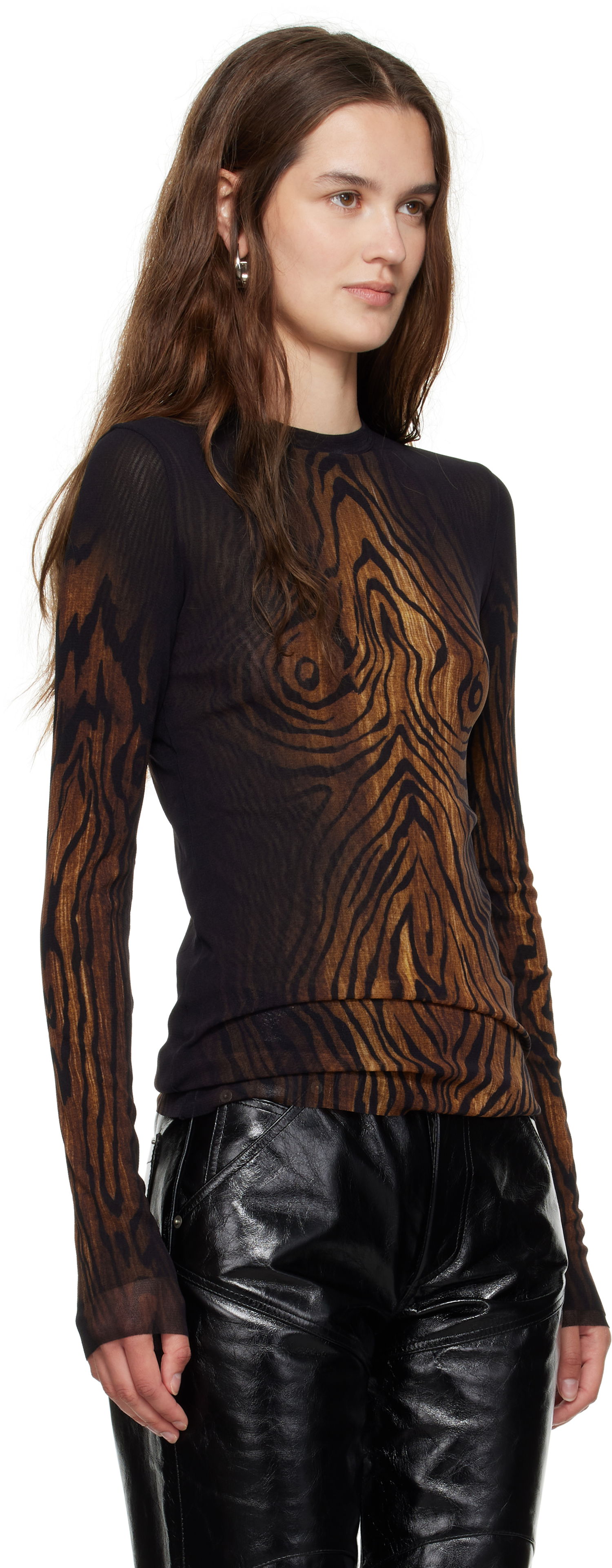 Tričko Jean Paul Gaultier Jean Paul Gaultier 'The Wood' Long Sleeve Hnedá | 25/03-W-TO335-M002P-0060, 1