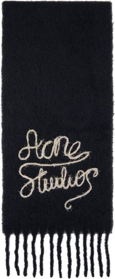 Šál Acne Studios Wool Logo Scarf Čierna | CA0400-, 0