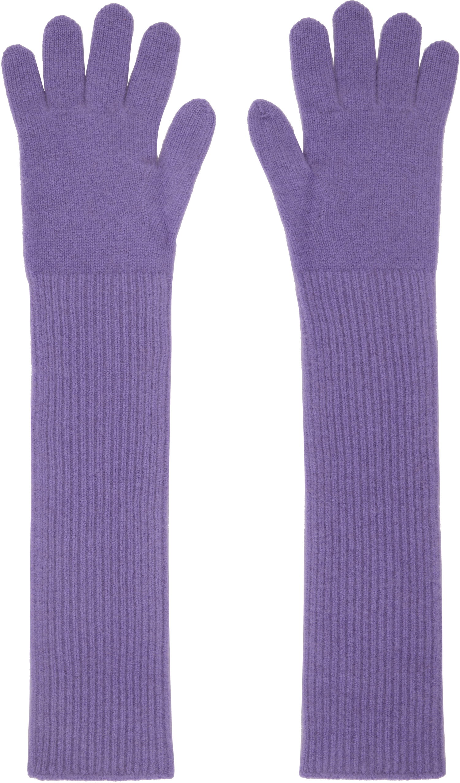 Rukavice AURALEE Cashmere Knit Long Gloves Fialová | A24AG10BC, 1