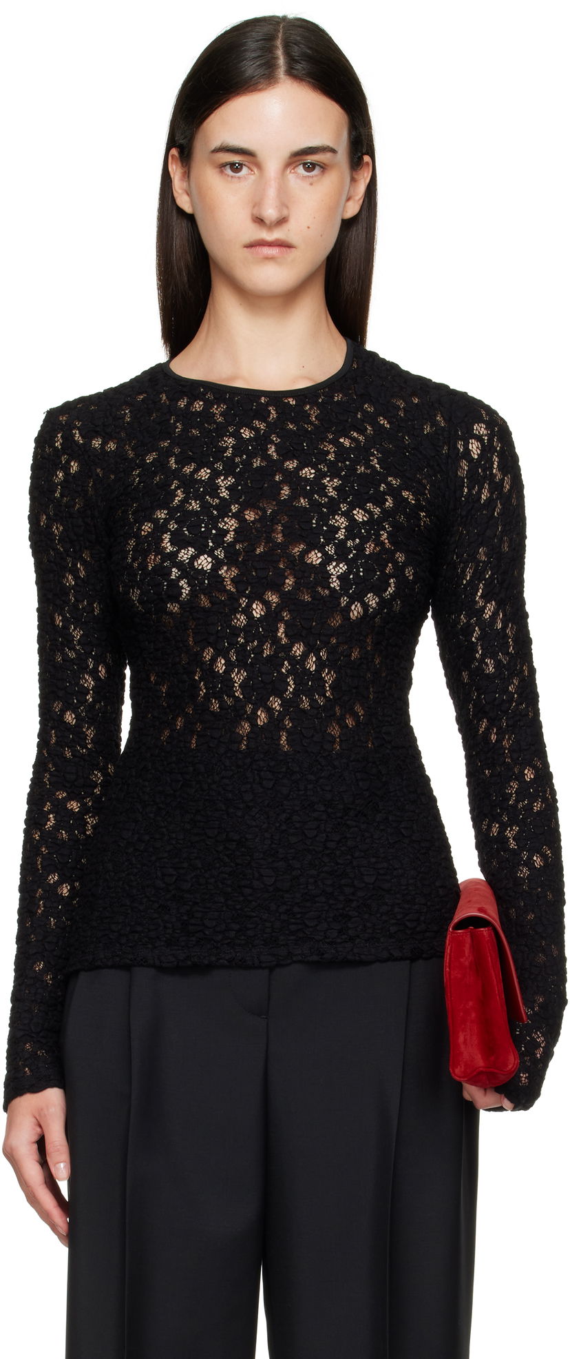 Tričko Max Mara Max Mara Gennaio Lace Top Čierna | 2526946041600