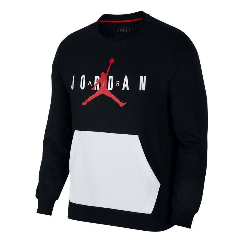 Sveter Jordan Jordan Large Logo Round Neck Pullover Čierna | AR4785-010
