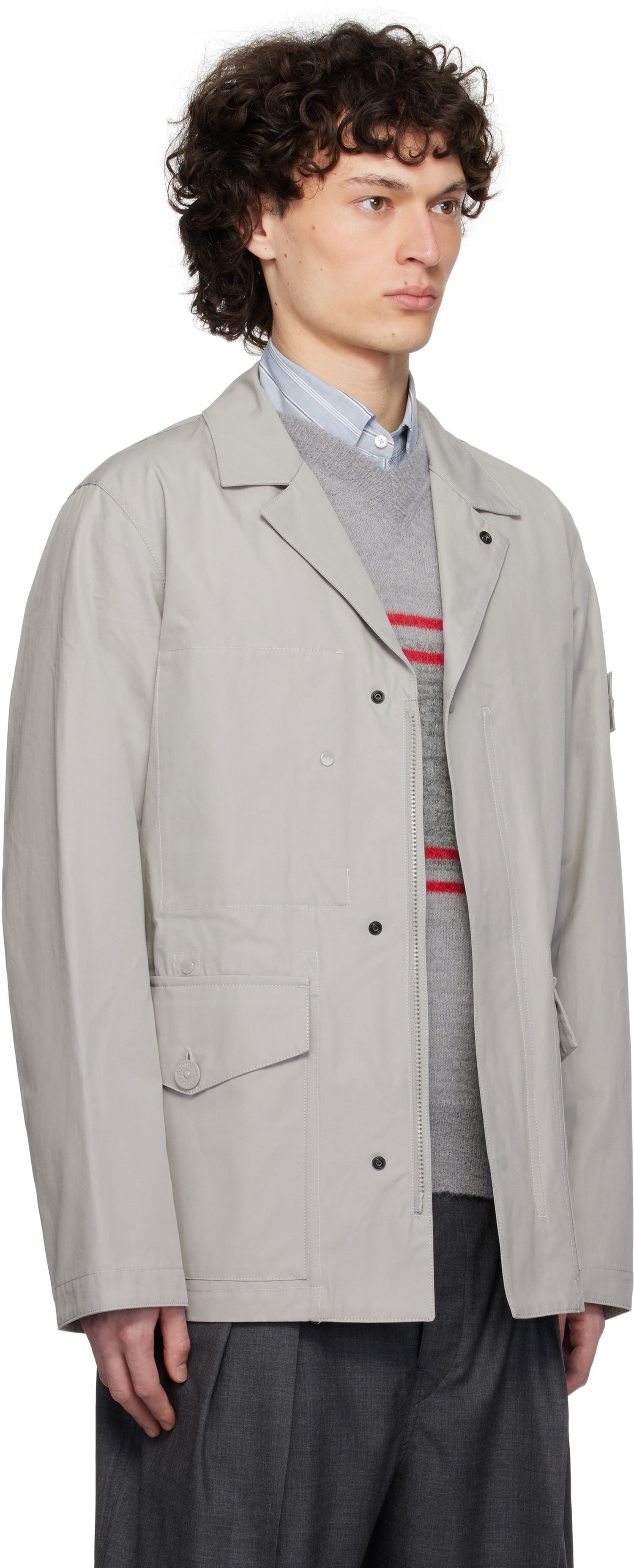 Bunda Stone Island Stone Island Weatherproof Cotton Canvas Jacket Šedá | K1S15 A100002 S00F1, 1