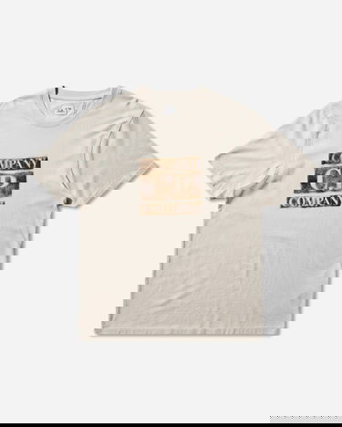 Tričko C.P. Company 30/1 Jersey Graphic T-Shirt Béžová | 20CMTS141A-110579W 114, 0