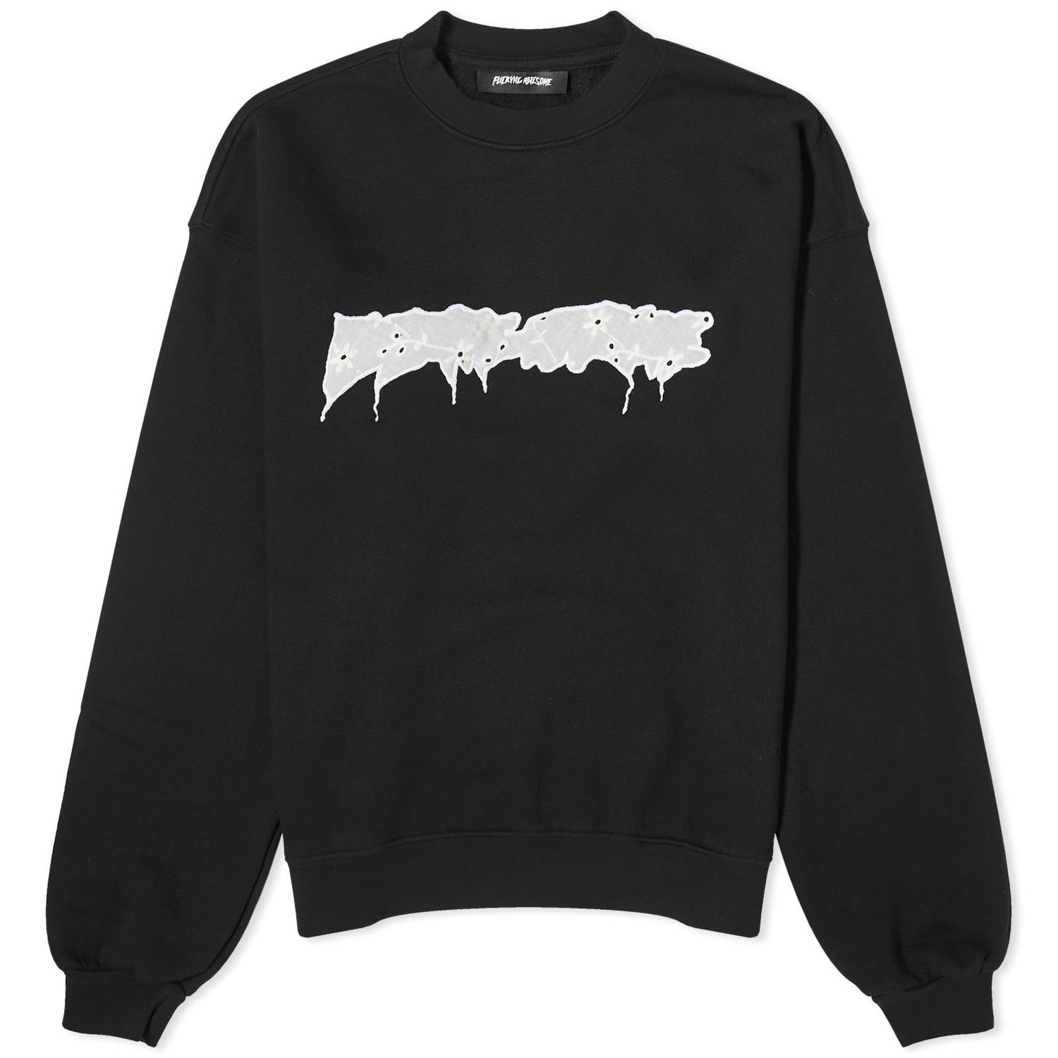 Mikina Fucking Awesome Doily Stamp Crew Sweat Čierna | FA1898-BLK, 0