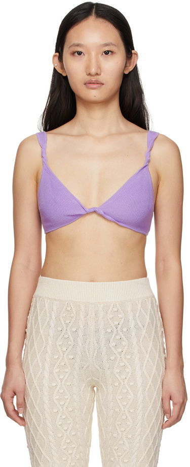 Podprsenka Loulou de Saison Loulou de Saison Qamea Cashmere Knit Bra Fialová | QAMEA, 0