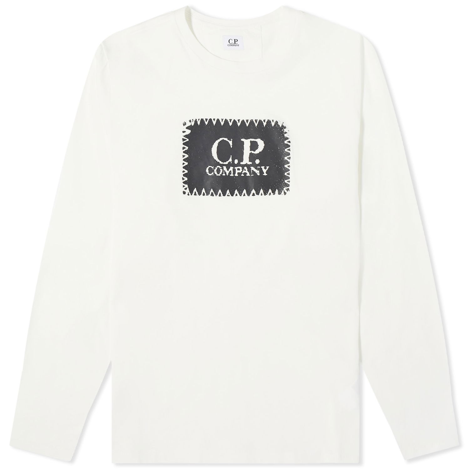 Tričko C.P. Company Box Logo Longsleeve T-Shirt Biela | 16CMTS265A-005100W-103, 0