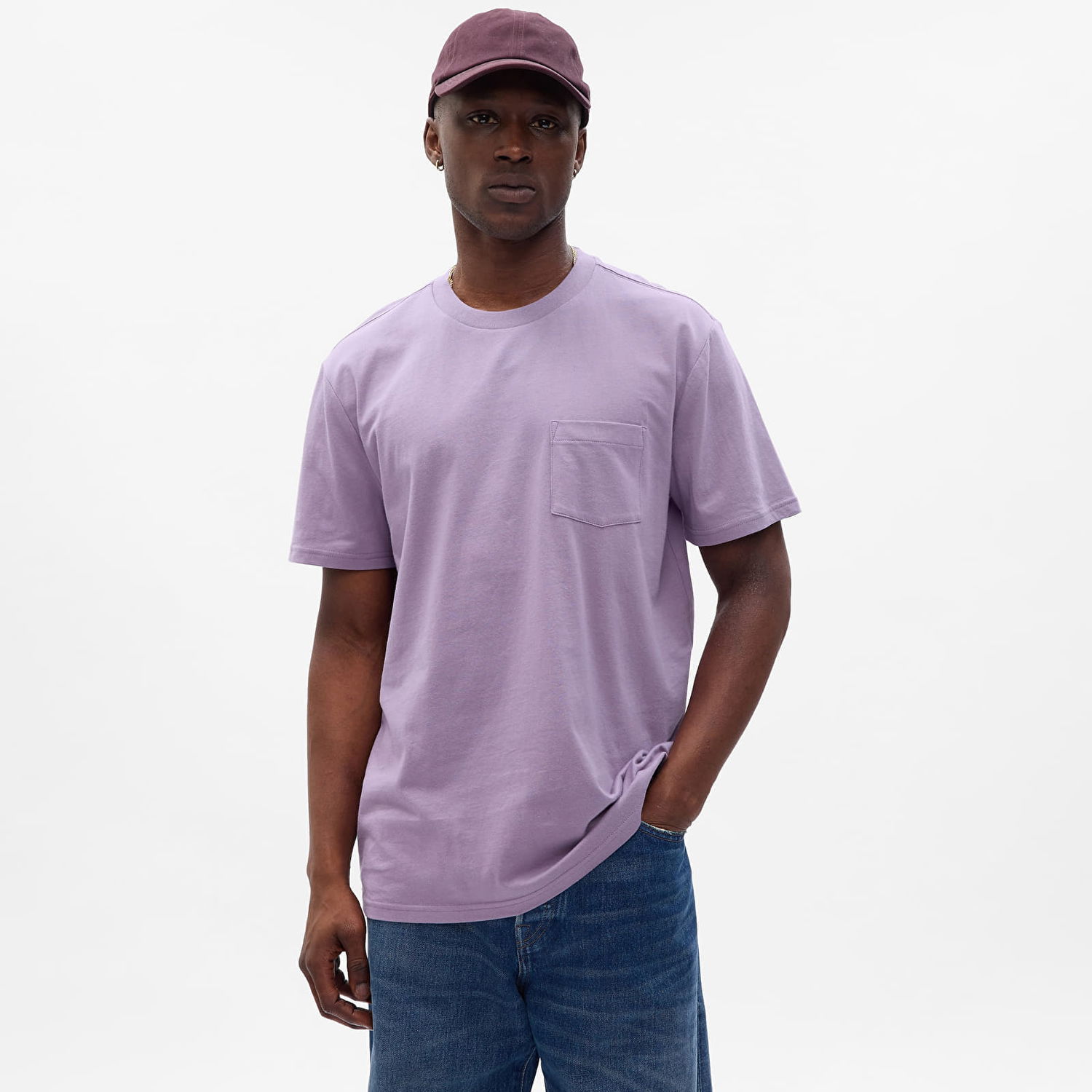 Tričko GAP Basic Pocket Tee Amethyst Fialová | 878111-54, 0