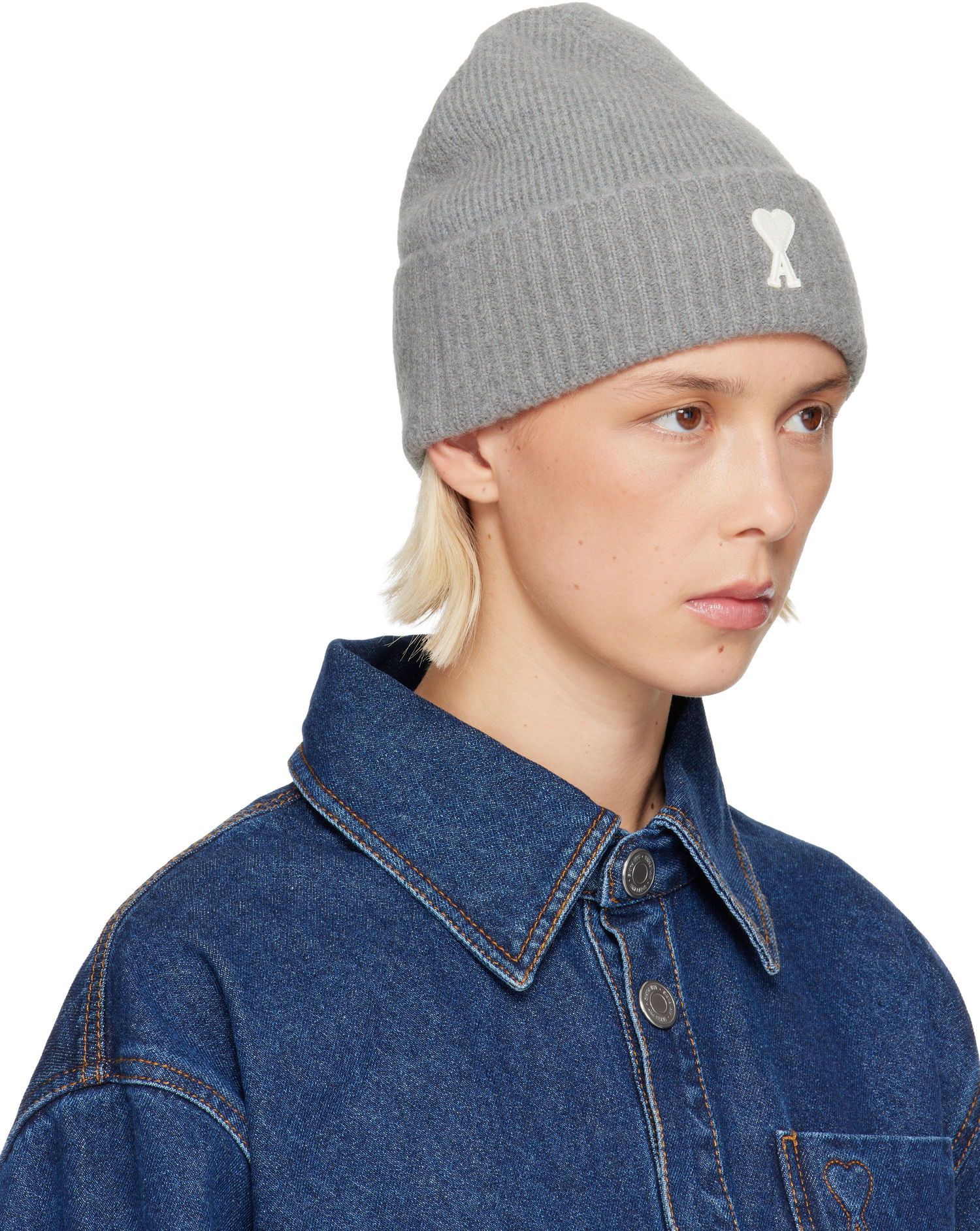 Kulicha AMI Alpaca Striped Ami De Coeur Beanie Šedá | H25UBO005.KN0135, 1