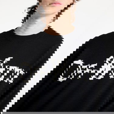 Sveter Off-White Black Knit Crewneck Sweater with Quote Print Čierna | OMHE20AS25KNI001100B, 2