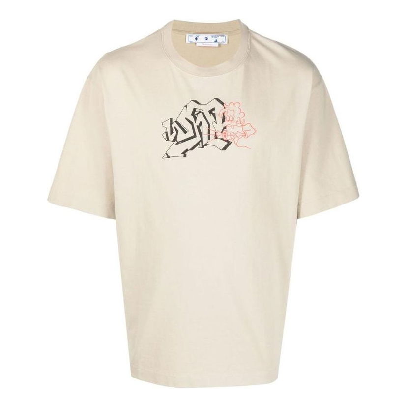 Tričko Off-White Off-White SS22 Logo Pattern T-Shirt Béžová | OMAA120S22JER00317101710