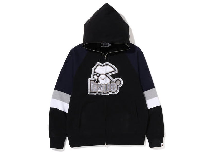 Mikina BAPE BAPE Hockey Graphic Relaxed Fit Full Zip Hoodie Black Čierna | 1I80-115-004