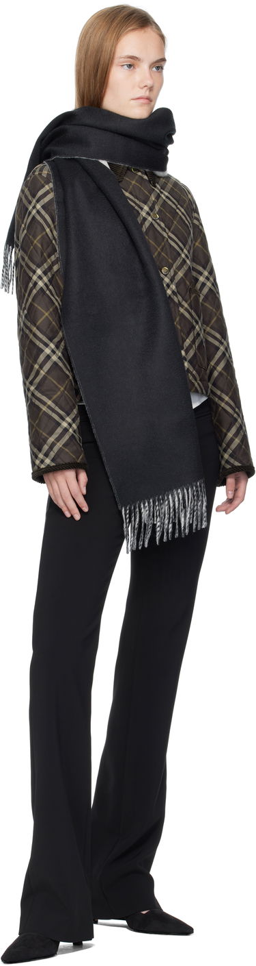 Šál Burberry Burberry Cashmere Scarf with Houndstooth Fringe Čierna | 8110021, 2