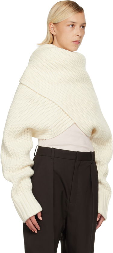 Sveter sacai Oversized Wool Knit Crossover Turtleneck Čierna | 25-08201, 4