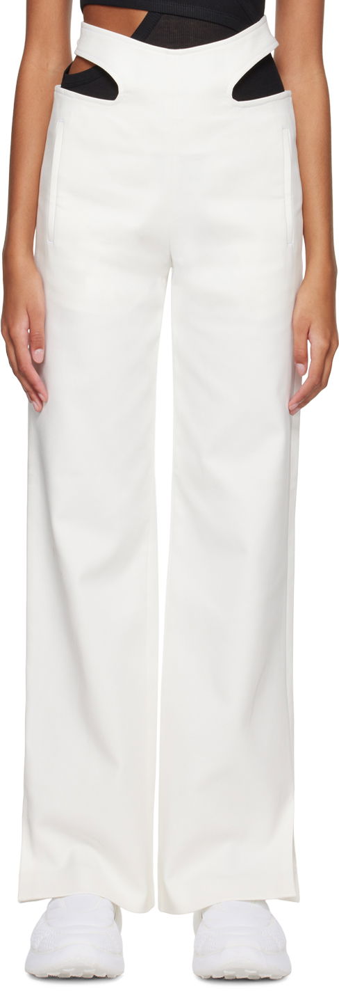 Nohavice Dion Lee Dion Lee Y-Front Buckle Trousers Biela | C2099R23, 0
