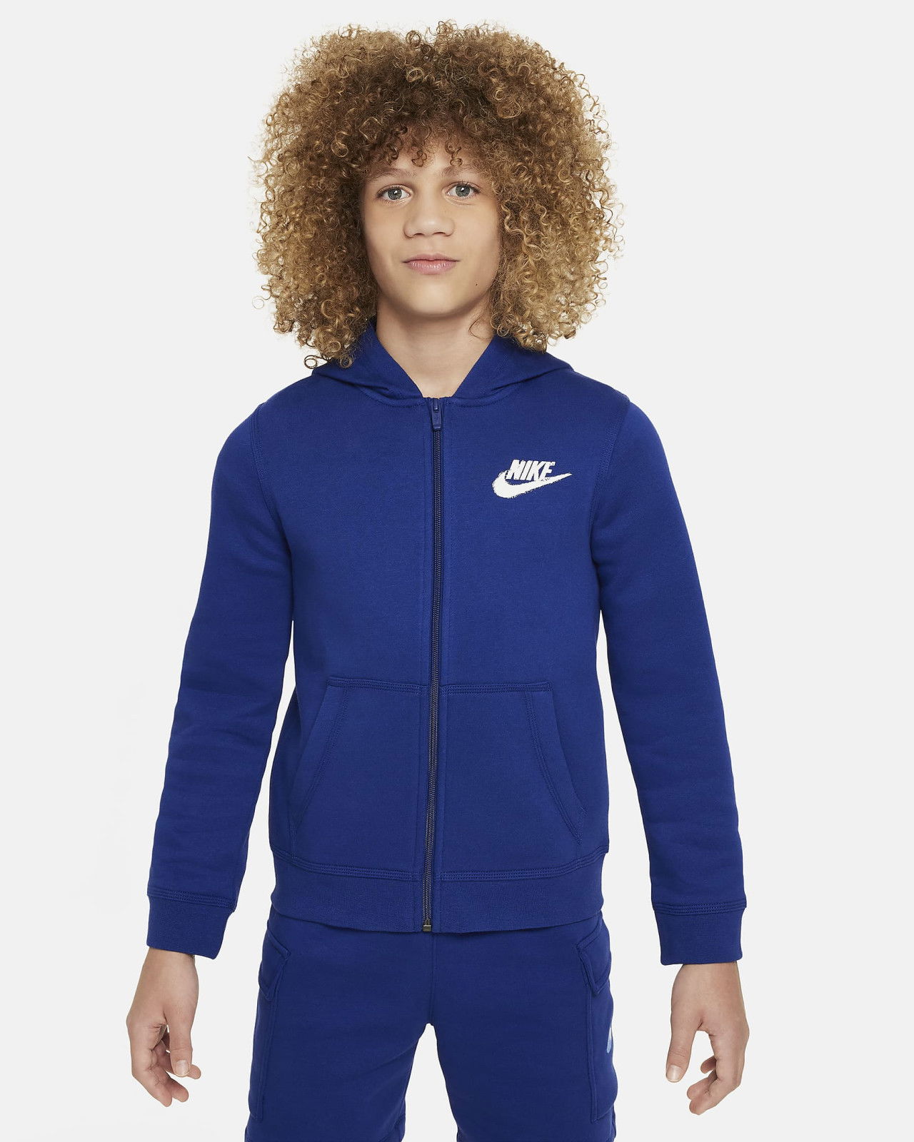 Mikina Nike NSW Fleece Full-Zip Hoodie Modrá | FZ4716-455, 0