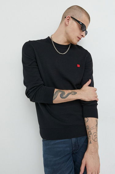 Sveter BOSS Cotton Sweater Čierna | 50475083, 0