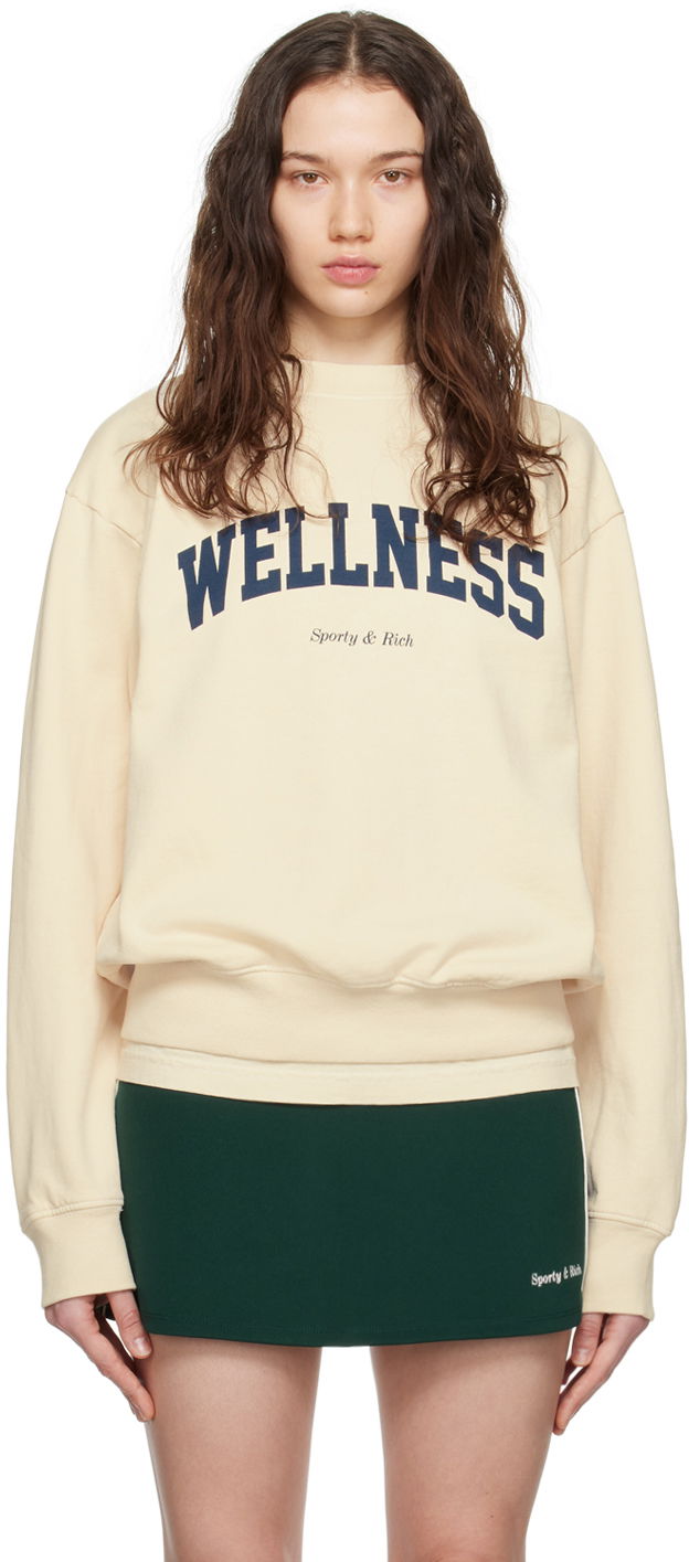 Mikina Sporty & Rich 'Wellness' Sweatshirt Béžová | CRAW2366CR, 0